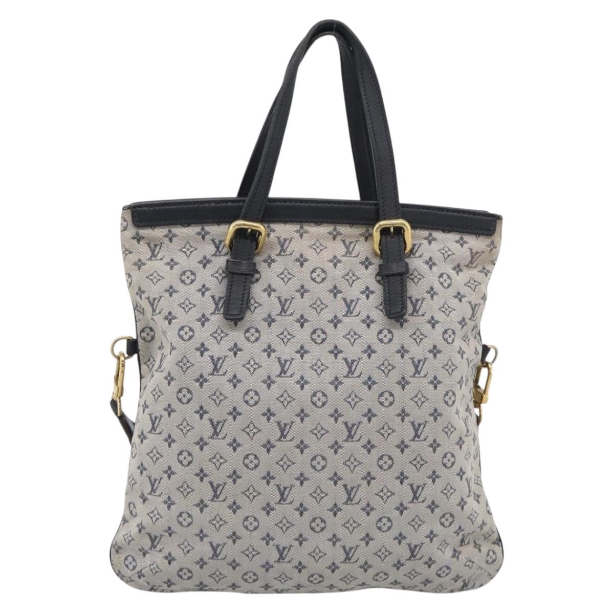 LOUIS VUITTON Monogram Mini Francoise Tote Bag 2way Blue M92208 LV Auth 213421