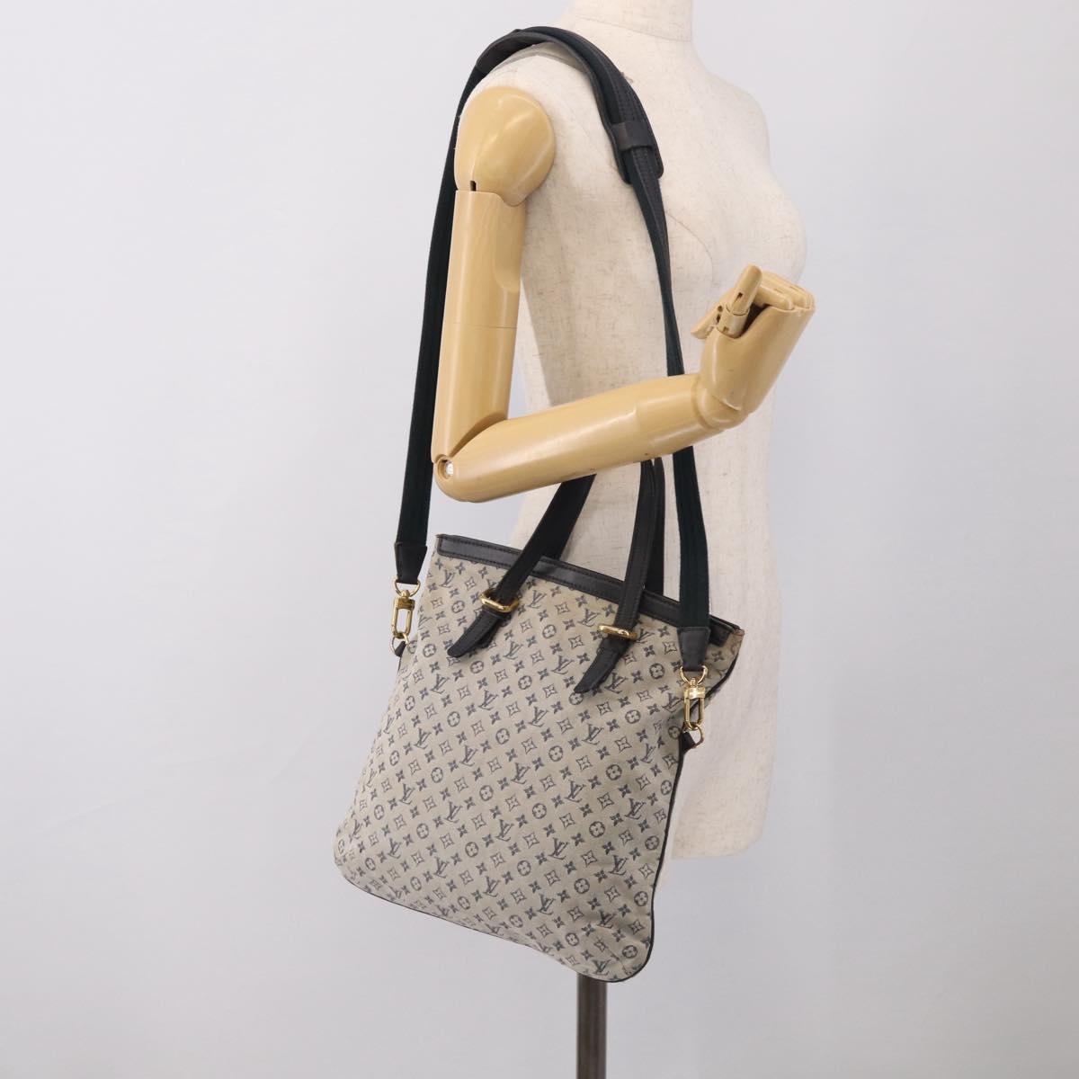 LOUIS VUITTON Monogram Mini Francoise Tote Bag 2way Blue M92208 LV Auth 213421