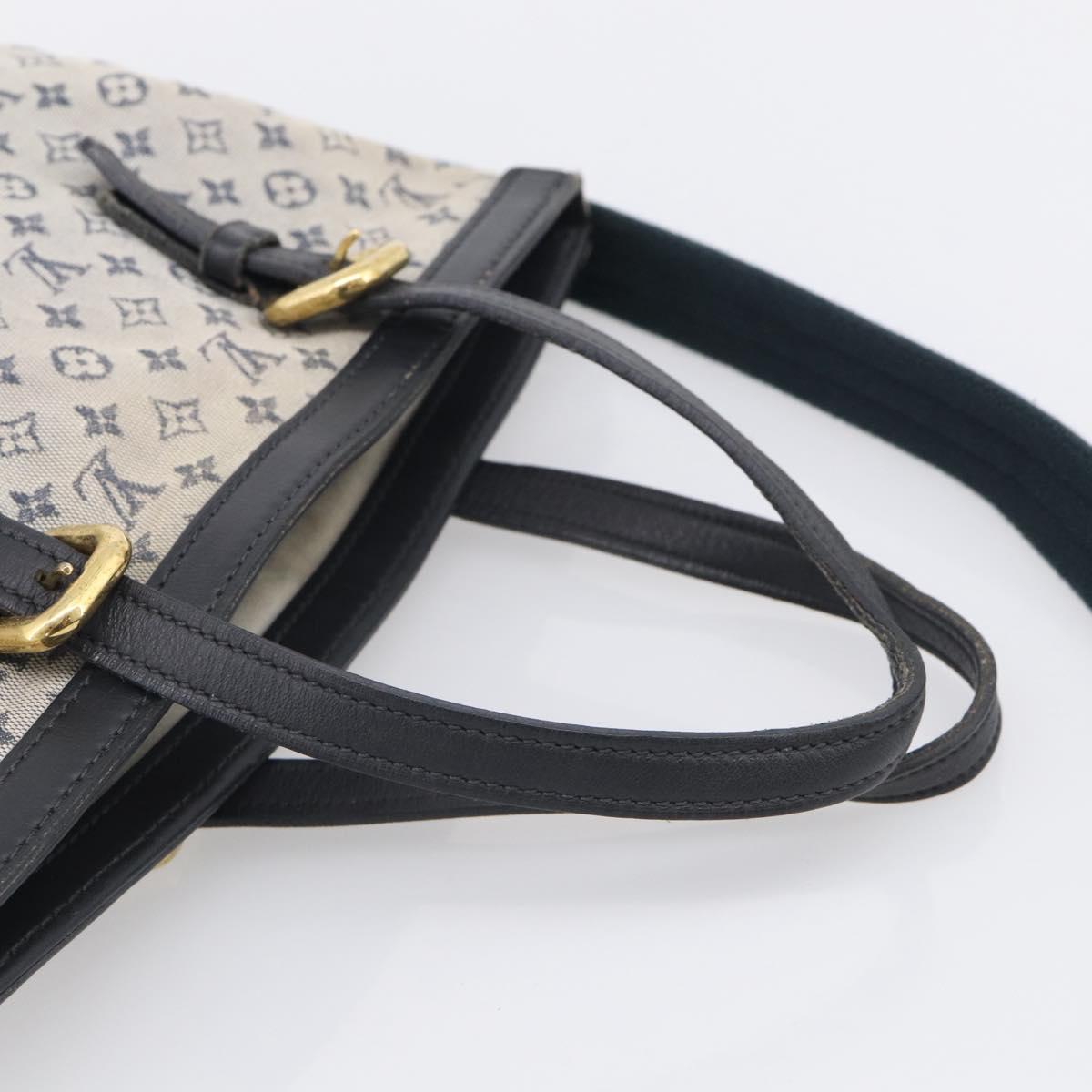 LOUIS VUITTON Monogram Mini Francoise Tote Bag 2way Blue M92208 LV Auth 213421