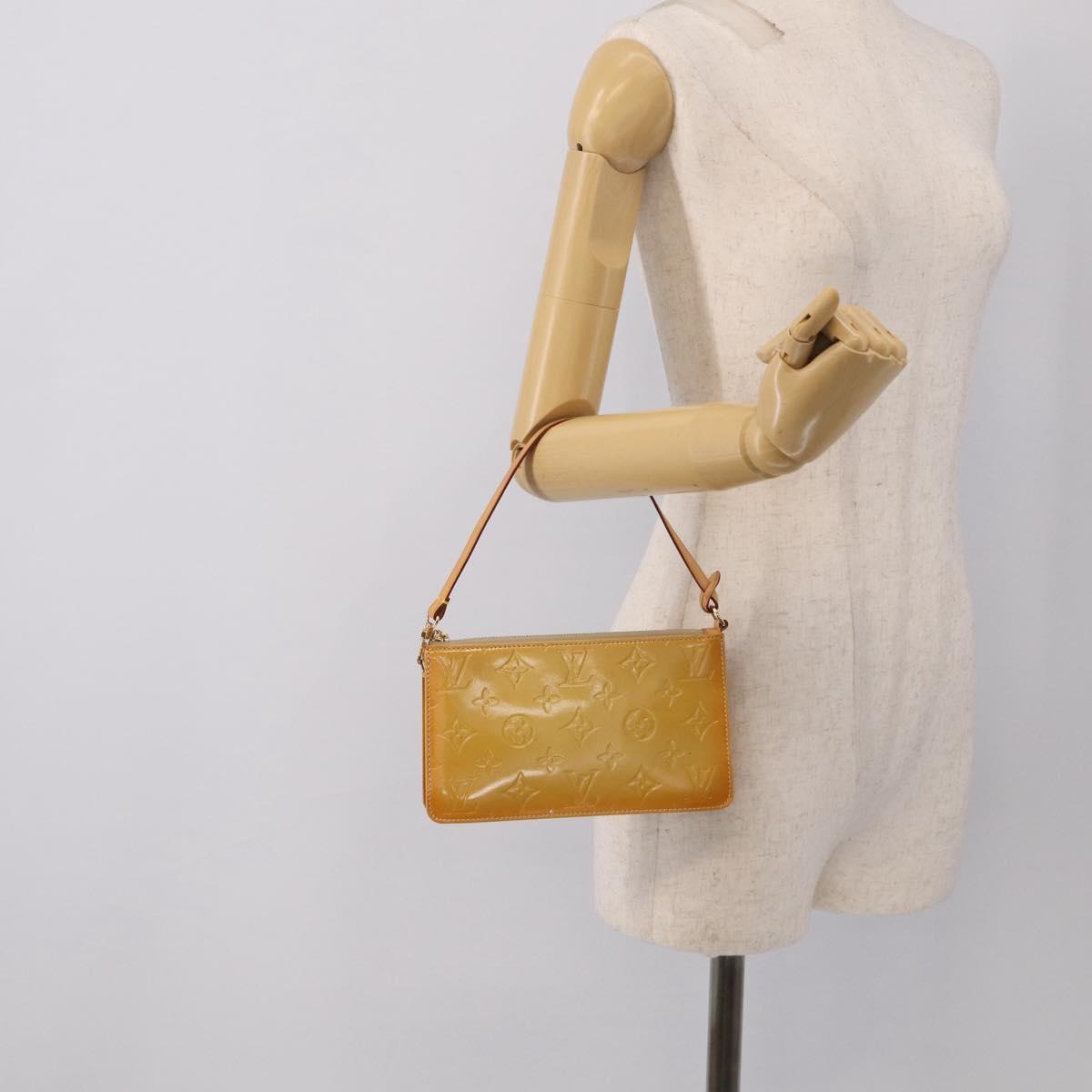 LOUIS VUITTON Monogram Vernis Lexington Pouch Beige M91010 LV Auth 213424A