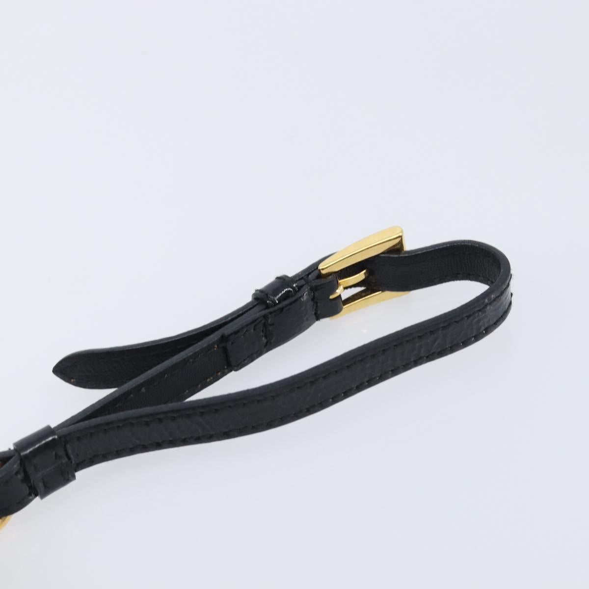PRADA Pouch Nylon Black Gold Auth 213426A