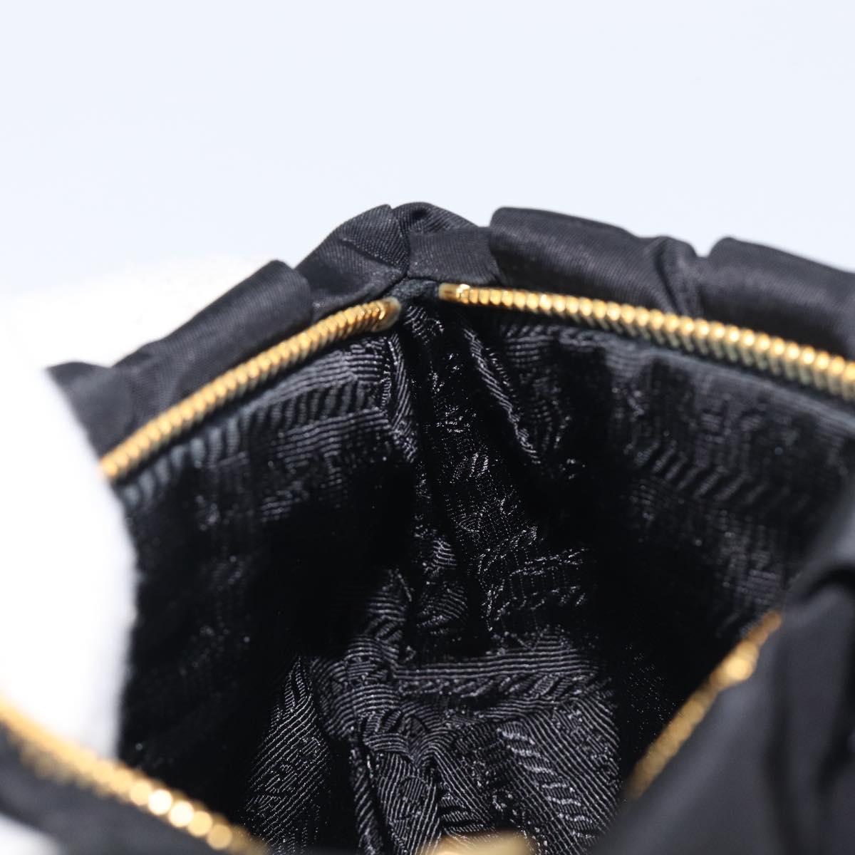 PRADA Pouch Nylon Black Gold Auth 213426A