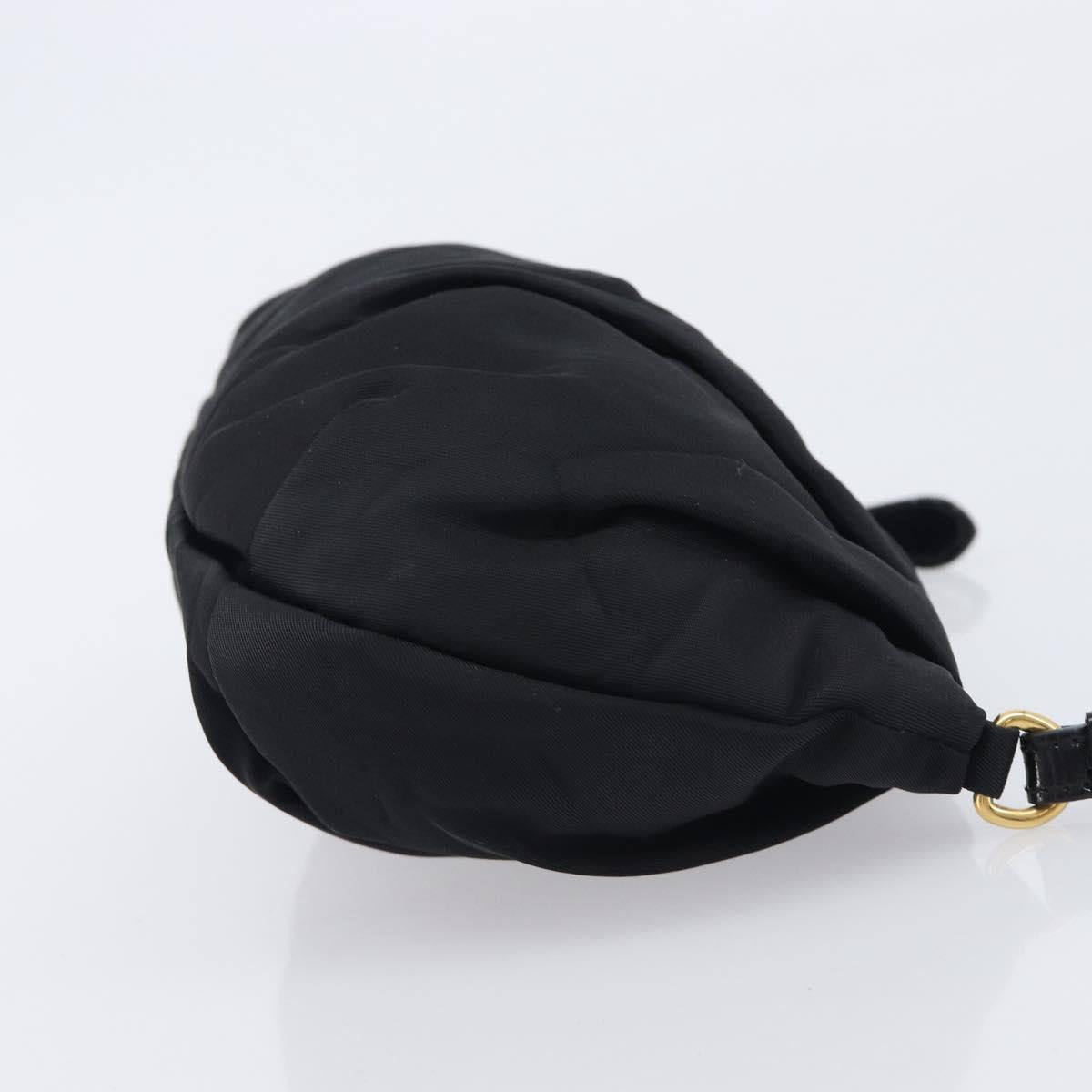 PRADA Pouch Nylon Black Gold Auth 213426A