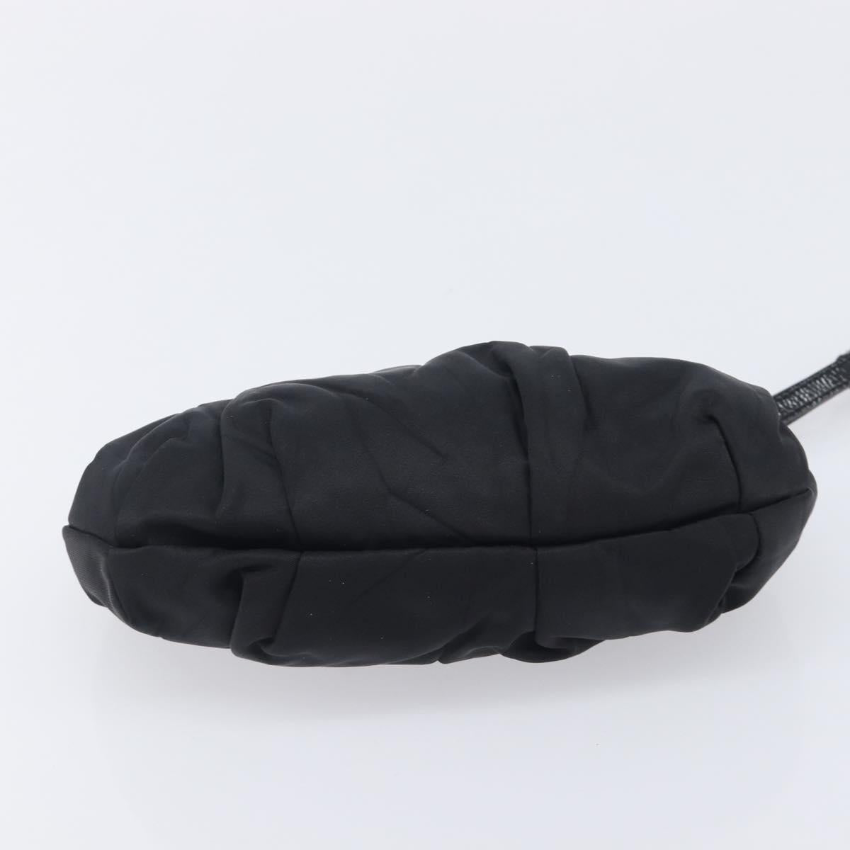 PRADA Pouch Nylon Black Gold Auth 213426A