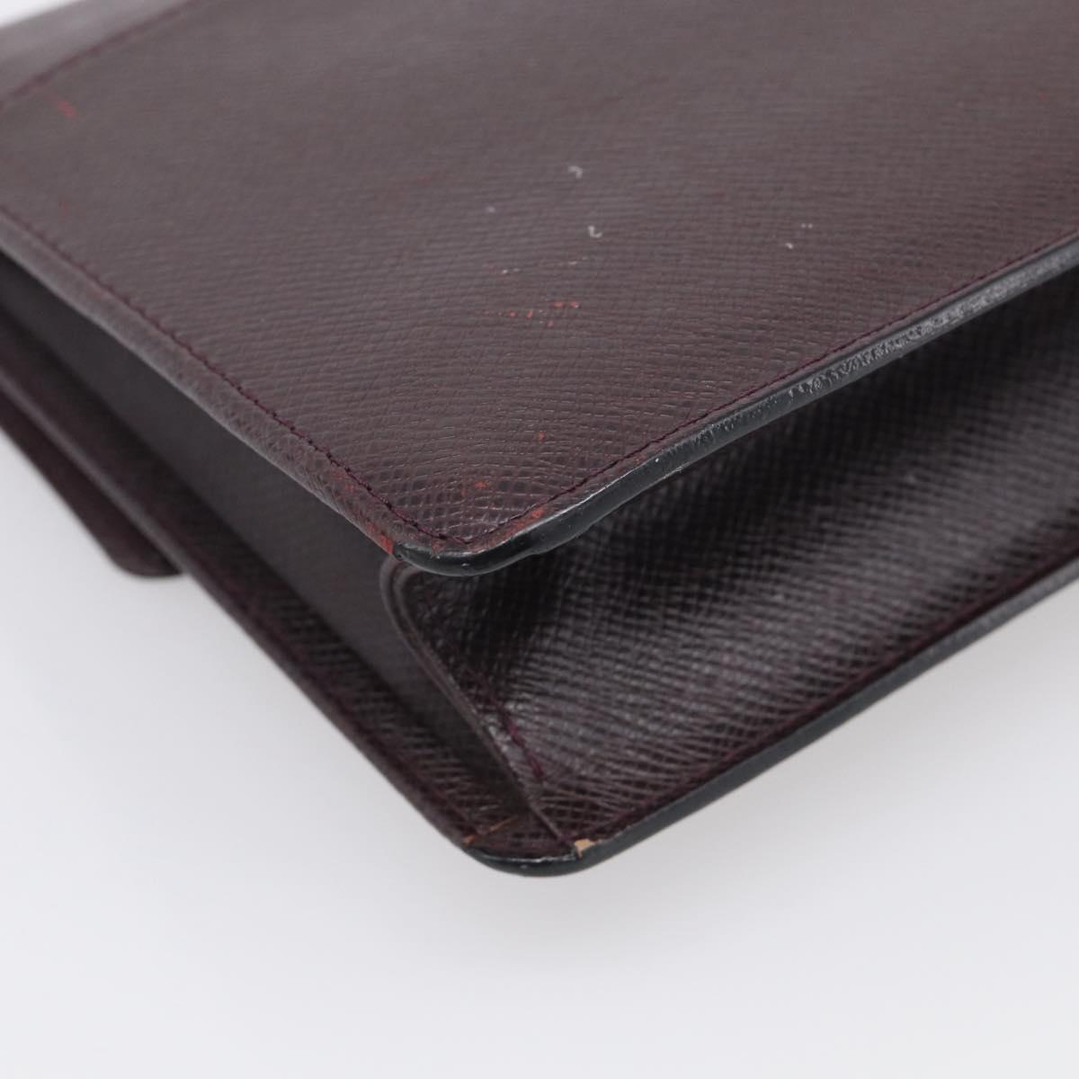 LOUIS VUITTON Taiga Leather Selenga Clutch Bag Acajou M30786 LV Auth 213434A