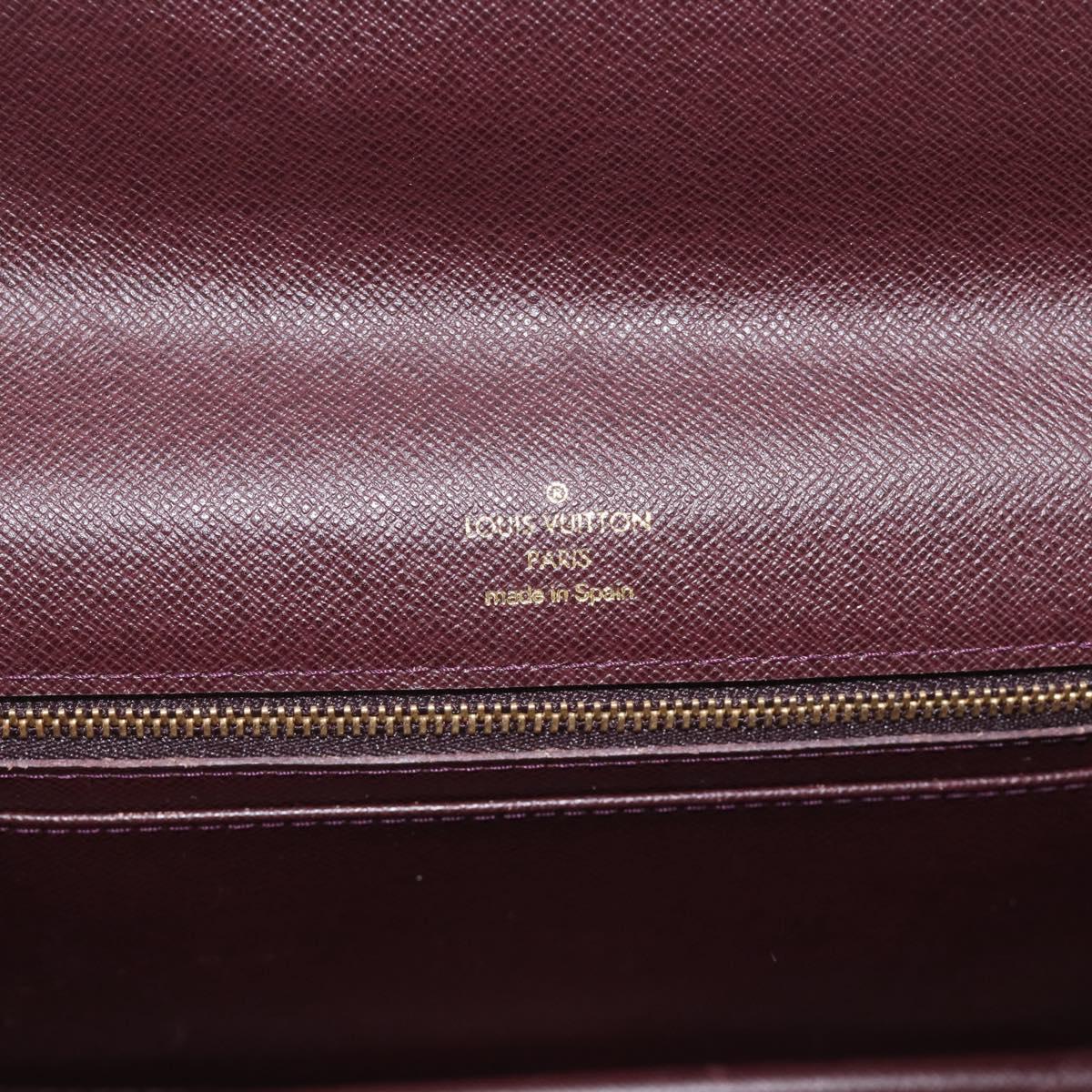LOUIS VUITTON Taiga Leather Selenga Clutch Bag Acajou M30786 LV Auth 213434A