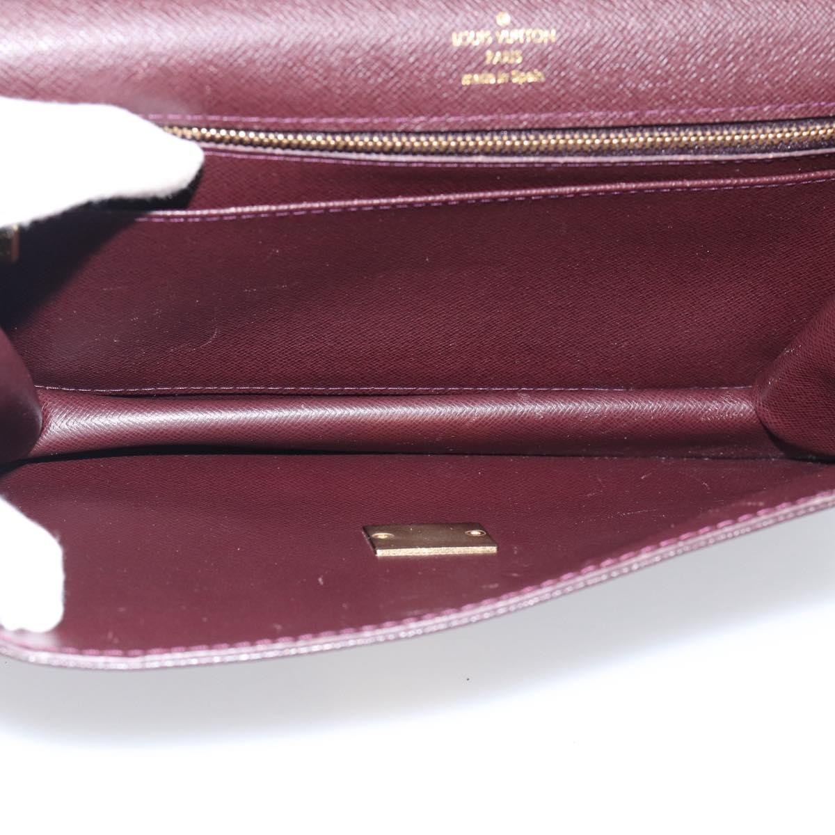 LOUIS VUITTON Taiga Leather Selenga Clutch Bag Acajou M30786 LV Auth 213434A