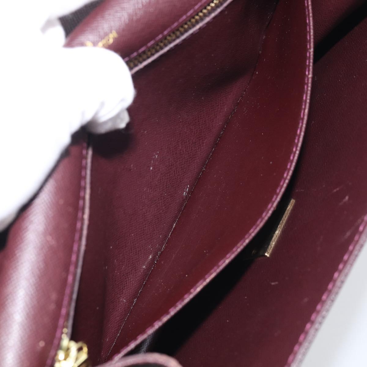 LOUIS VUITTON Taiga Leather Selenga Clutch Bag Acajou M30786 LV Auth 213434A