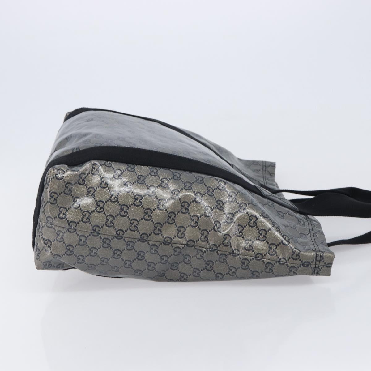 GUCCI GG Crystal Tote Bag Coated Canvas Navy 189669 Auth 213436A