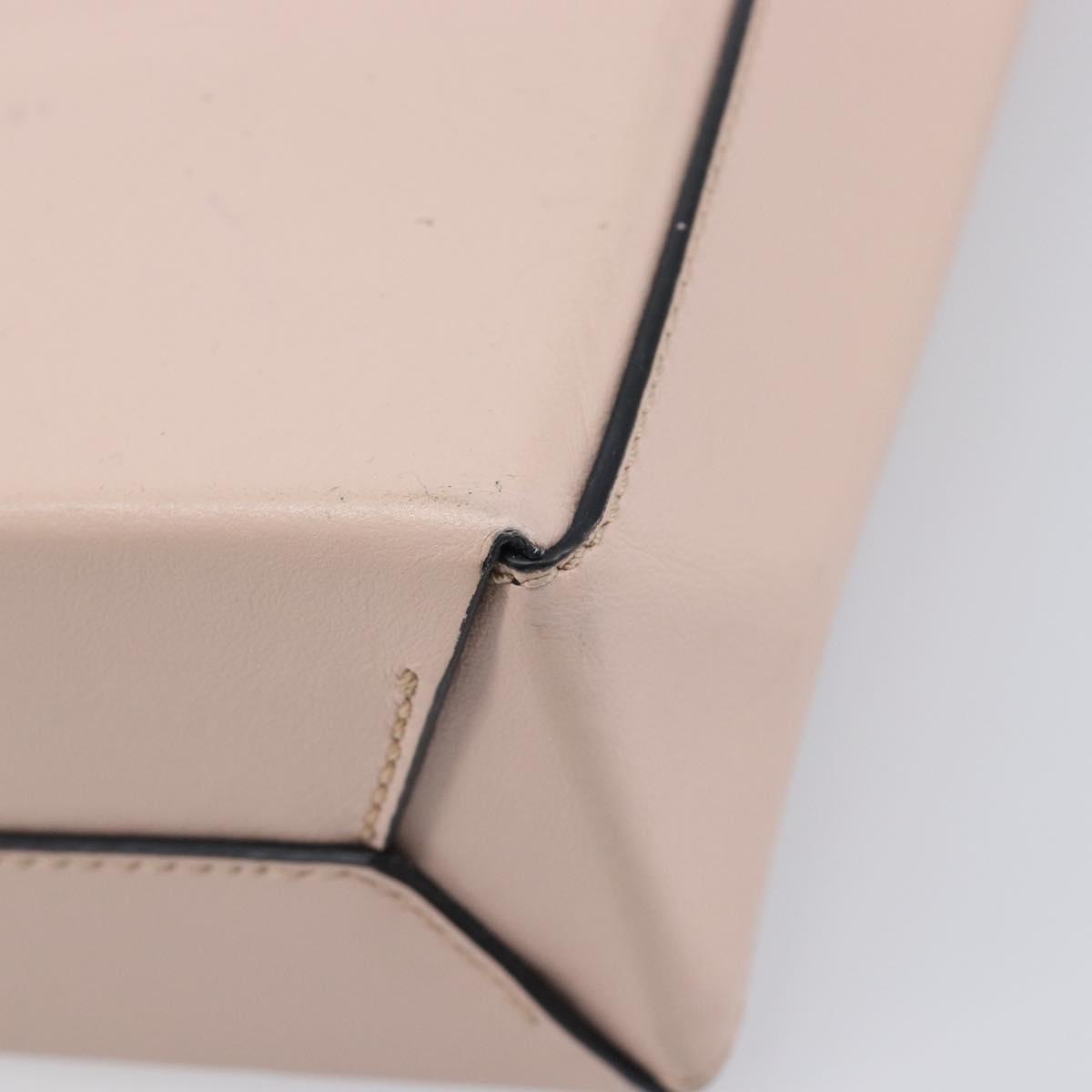 FENDI Hand Bag Leather 2way Pink Gold Auth 213439
