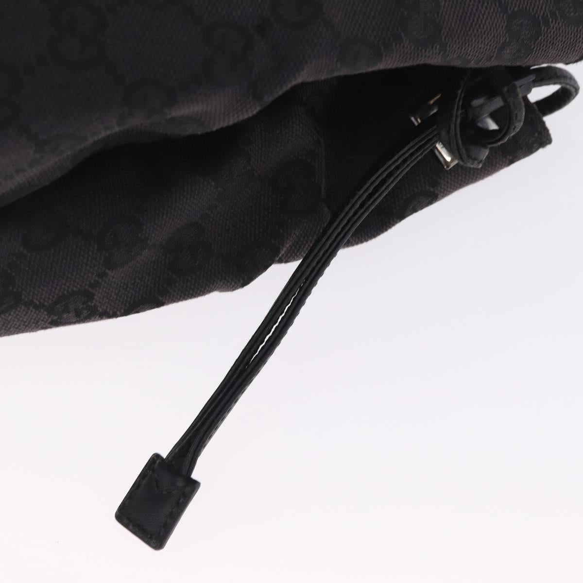 GUCCI GG Canvas Shoulder Bag Black Silver 019 0493 1669 Auth 213443
