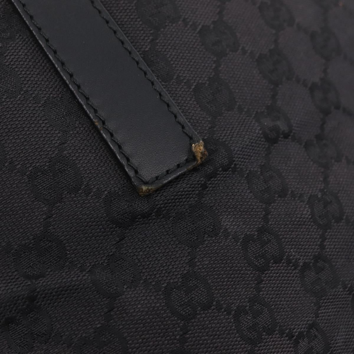 GUCCI GG Canvas Shoulder Bag Black Silver 019 0493 1669 Auth 213443