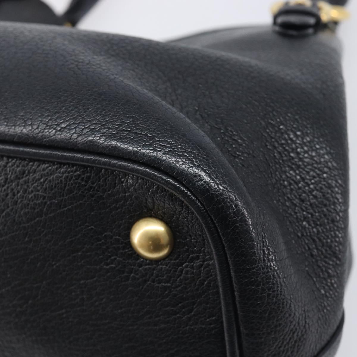Miu Miu Hand Bag Leather Black Gold Auth 213444