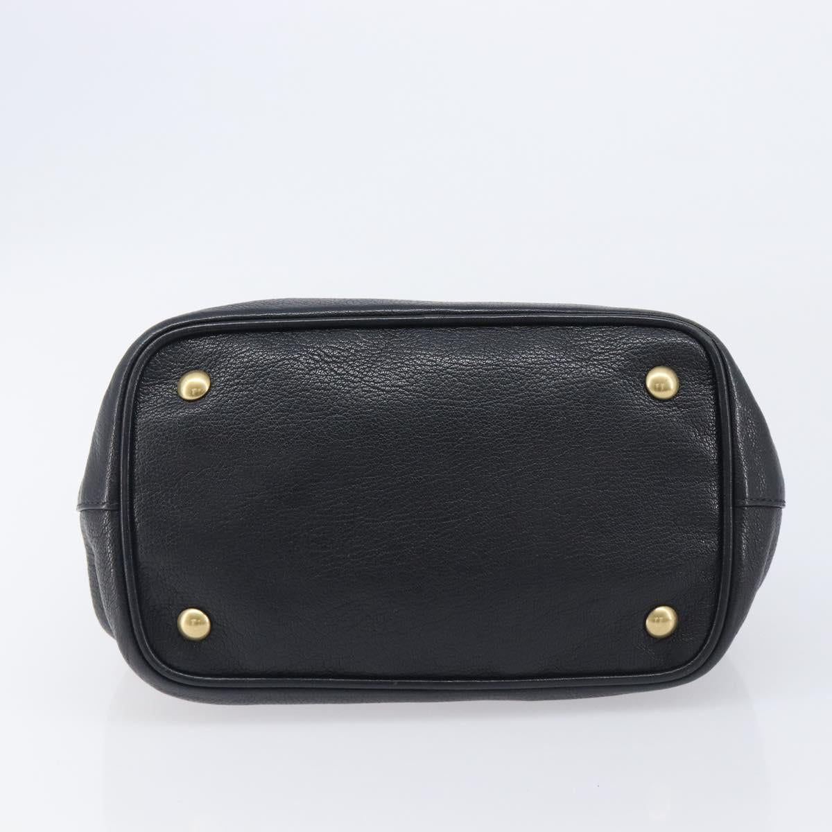 Miu Miu Hand Bag Leather Black Gold Auth 213444