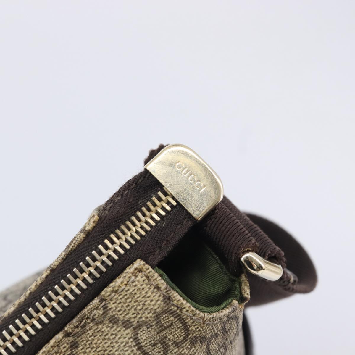 GUCCI GG Supreme Shoulder Bag PVC Beige Gold 201767 Auth 213446