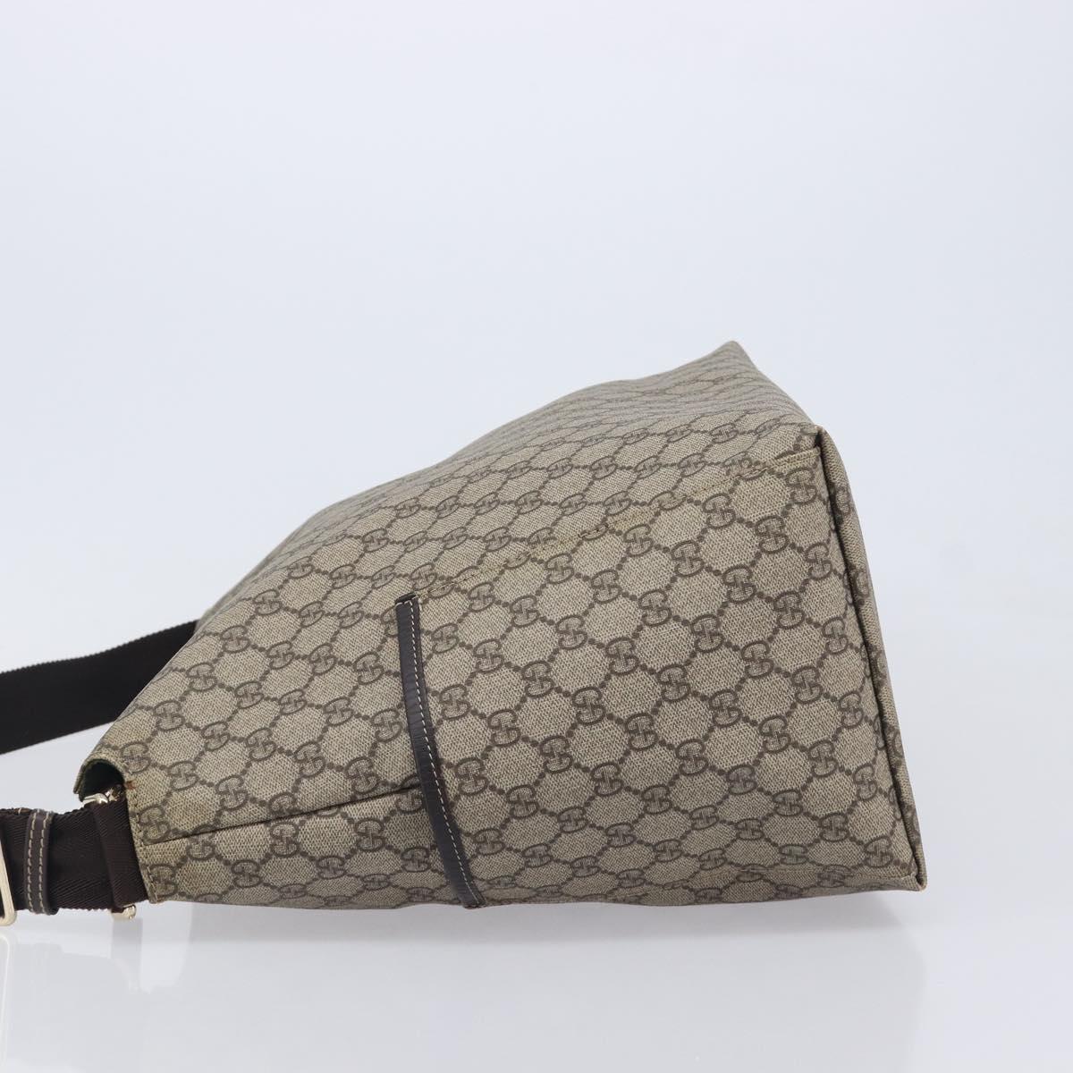 GUCCI GG Supreme Shoulder Bag PVC Beige Gold 201767 Auth 213446