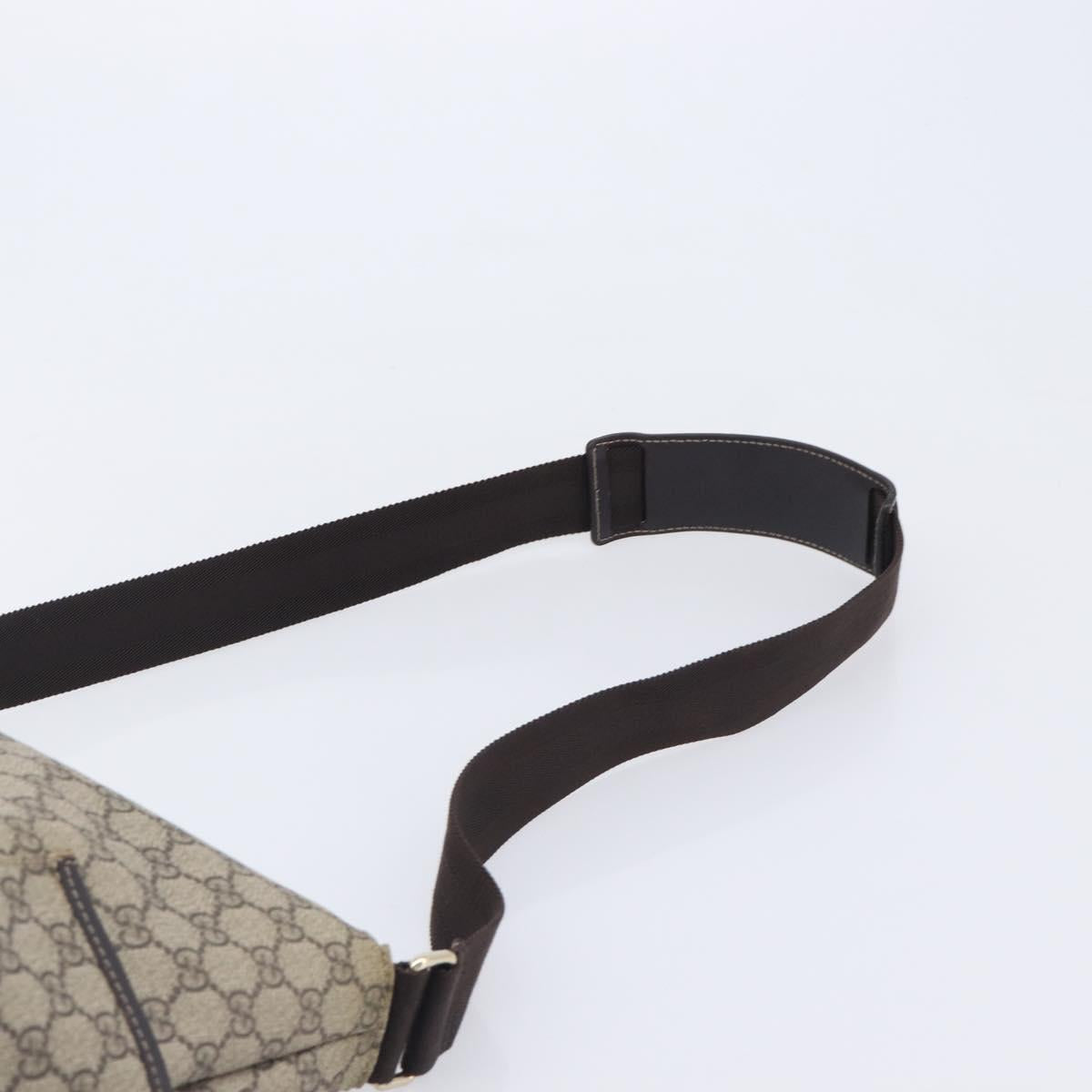 GUCCI GG Supreme Shoulder Bag PVC Beige Gold 201767 Auth 213446
