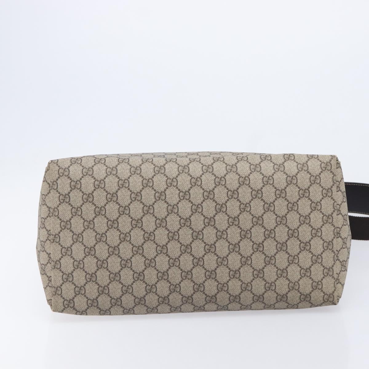 GUCCI GG Supreme Shoulder Bag PVC Beige Gold 201767 Auth 213446