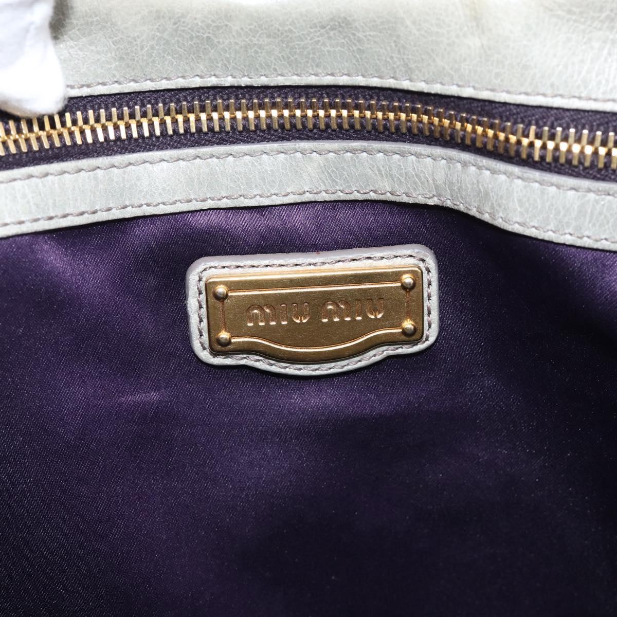 Miu Miu Matelasse Hand Bag Vitellolux 2way Green Gold Auth 213447A