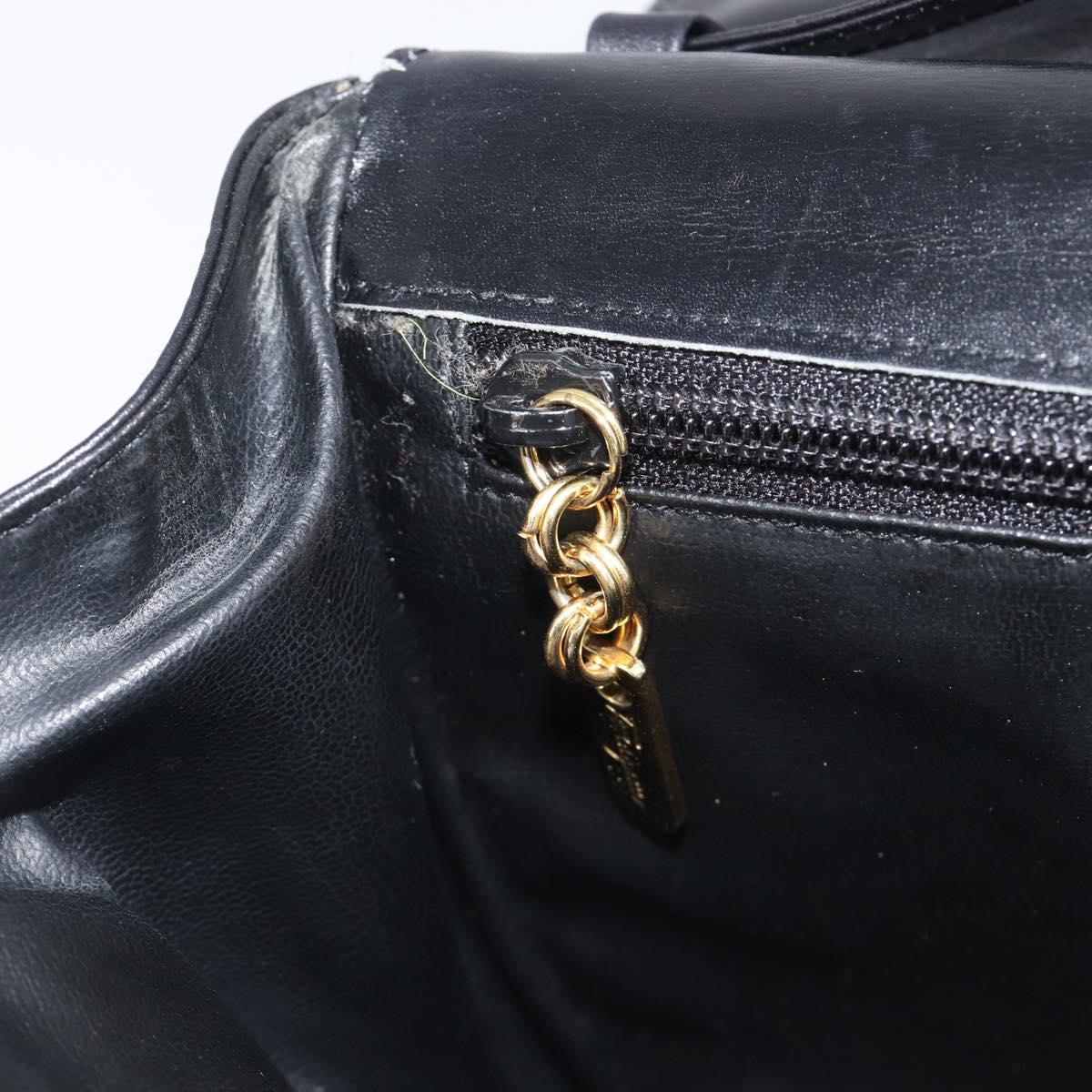 Salvatore Ferragamo Vala Shoulder Bag Leather Black Gold Auth 213457A
