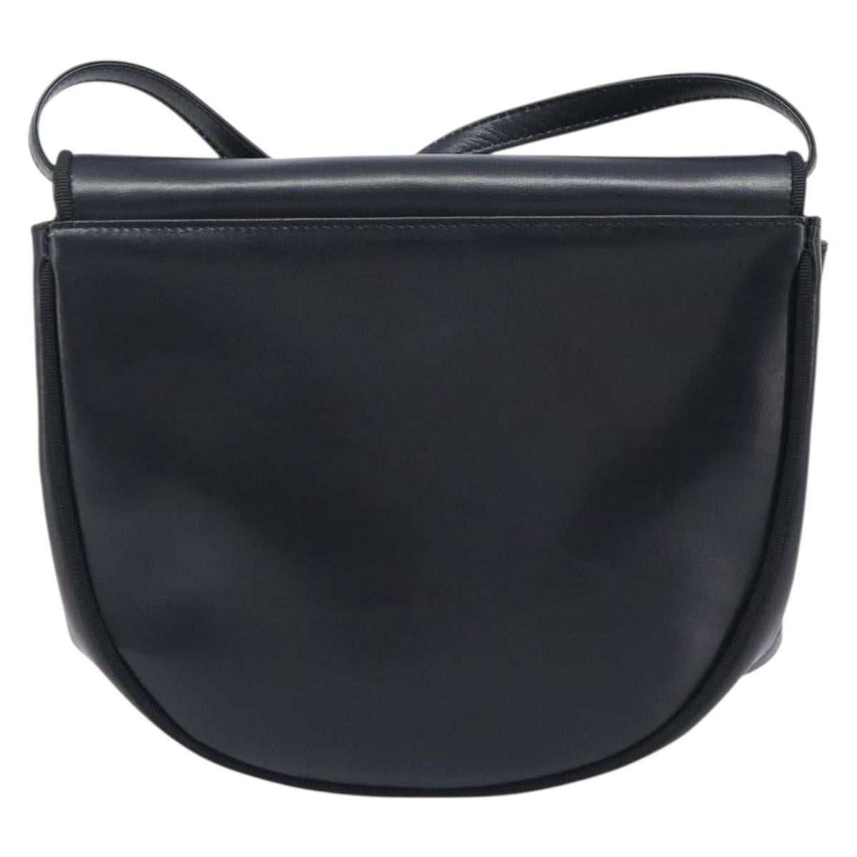 Salvatore Ferragamo Vala Shoulder Bag Leather Black Gold Auth 213457A