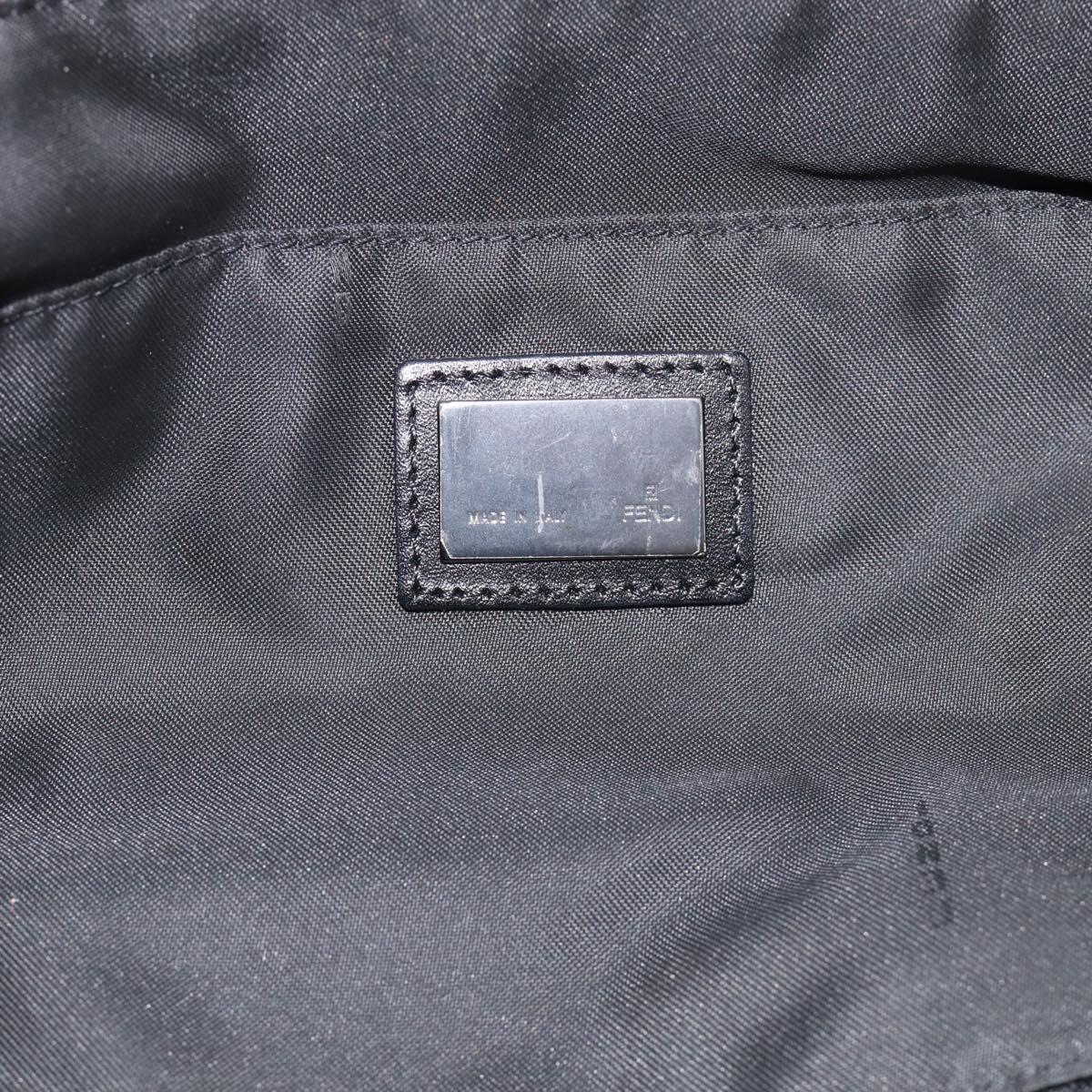 FENDI Zucchino Canvas Tote Bag Black Silver Auth 213460A