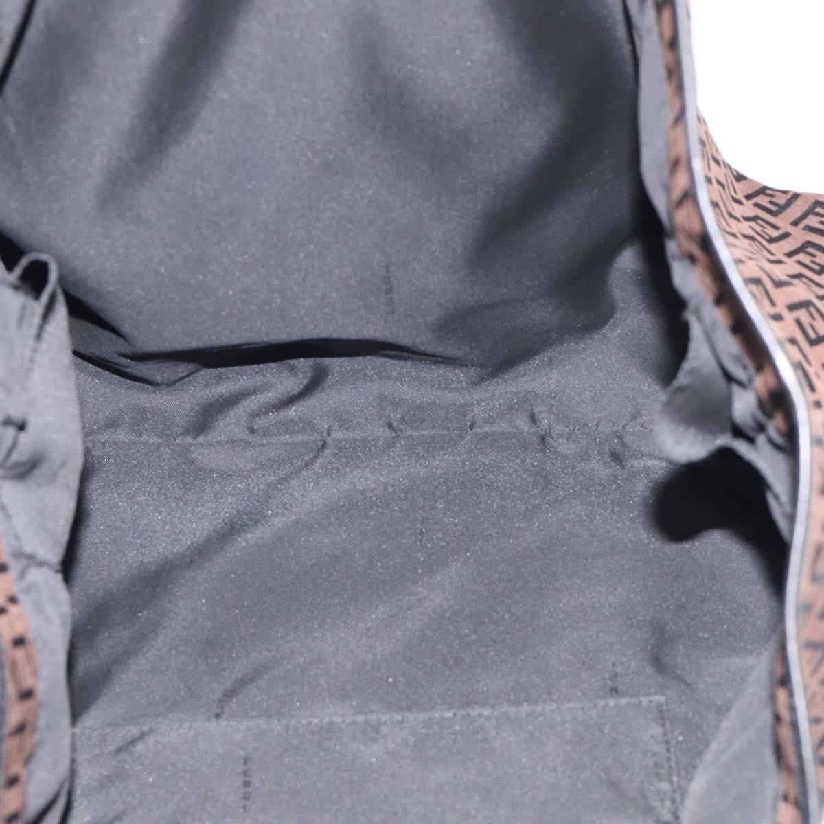 FENDI Zucchino Canvas Tote Bag Black Silver Auth 213460A
