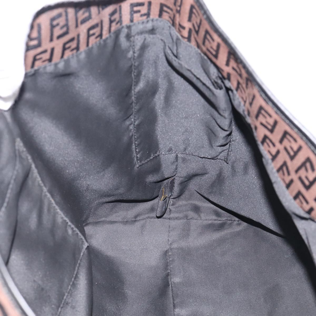 FENDI Zucchino Canvas Tote Bag Black Silver Auth 213460A