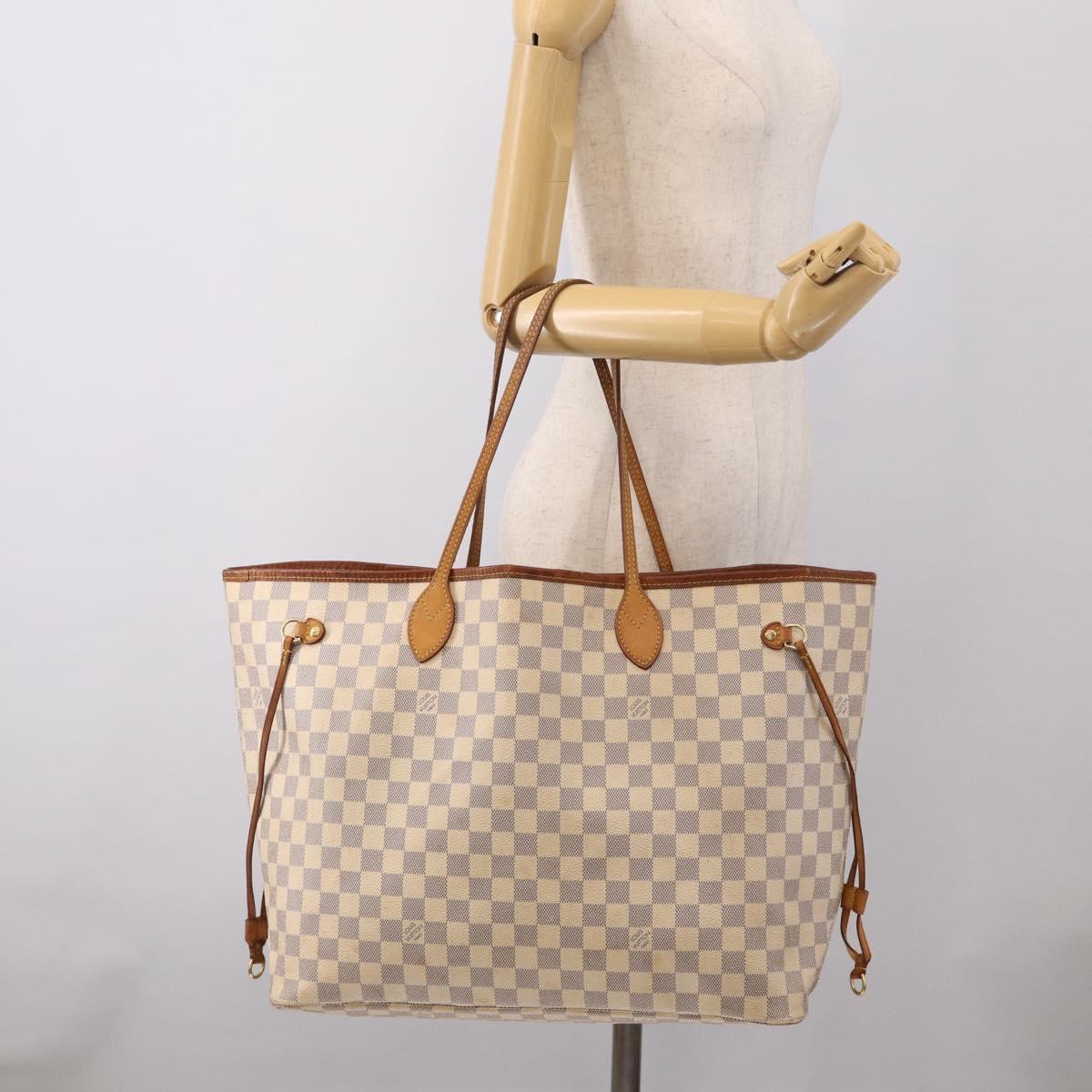 LOUIS VUITTON Damier Azur Neverfull GM Tote Bag N41360 LV Auth 213479