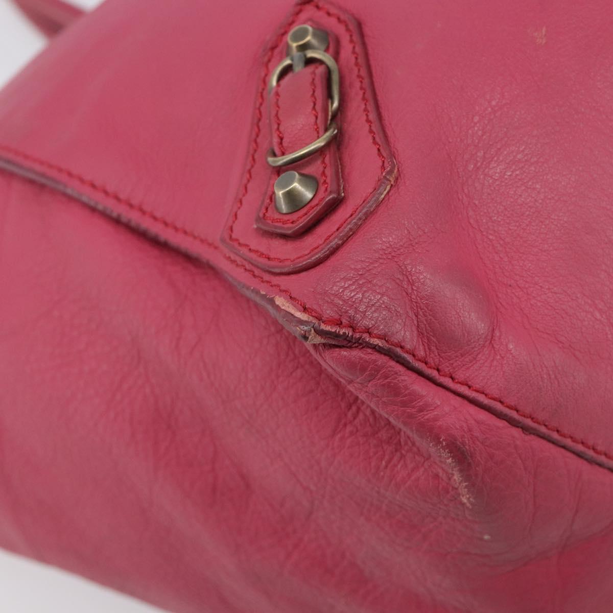 Balenciaga Paper Flap A5 Hand Bag Leather Pink 266396 Auth 213483