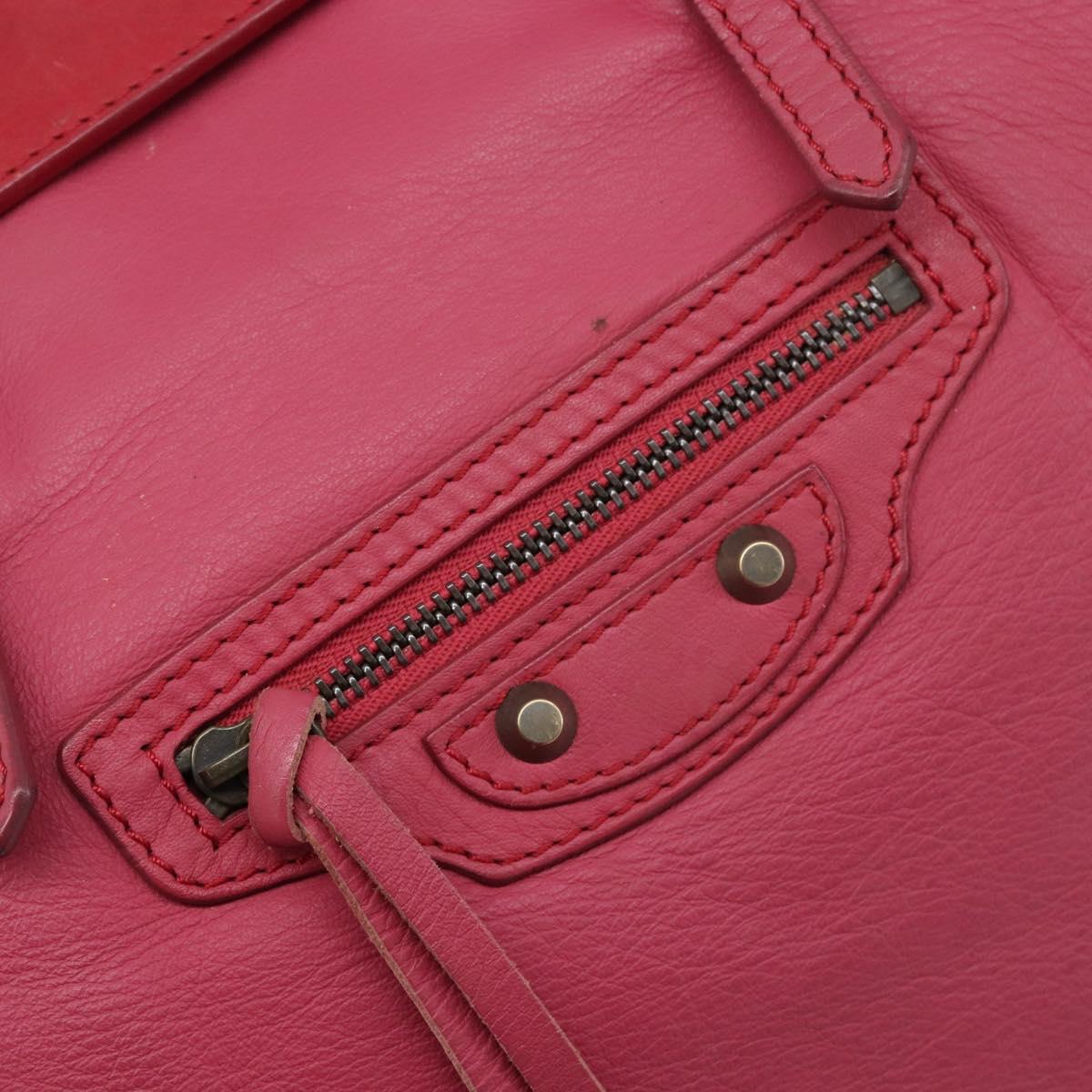 Balenciaga Paper Flap A5 Hand Bag Leather Pink 266396 Auth 213483