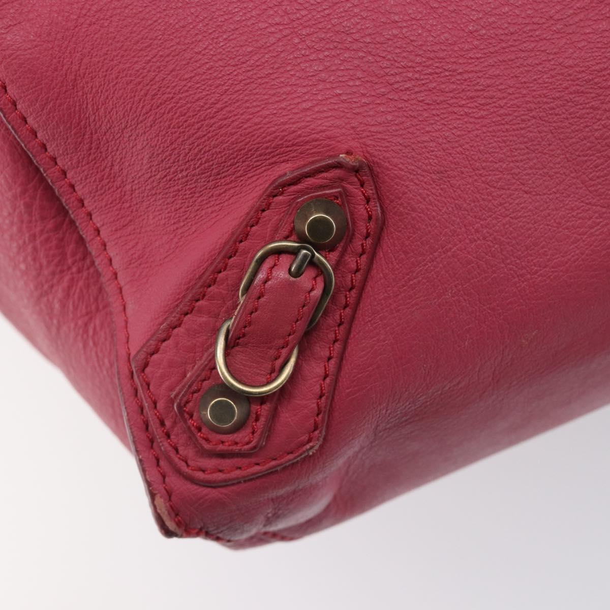 Balenciaga Paper Flap A5 Hand Bag Leather Pink 266396 Auth 213483