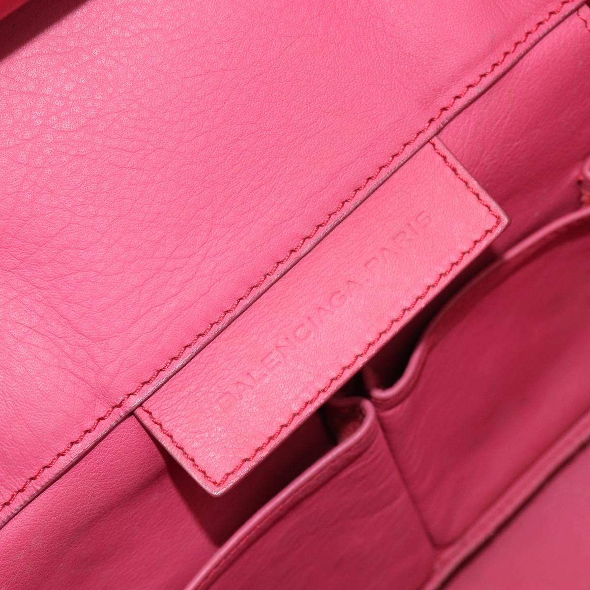 Balenciaga Paper Flap A5 Hand Bag Leather Pink 266396 Auth 213483