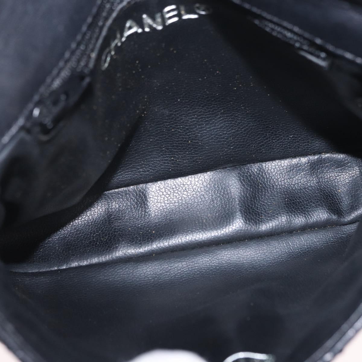 CHANEL Matelasse Waist bag Lamb Skin Black Gold CC Auth 213484