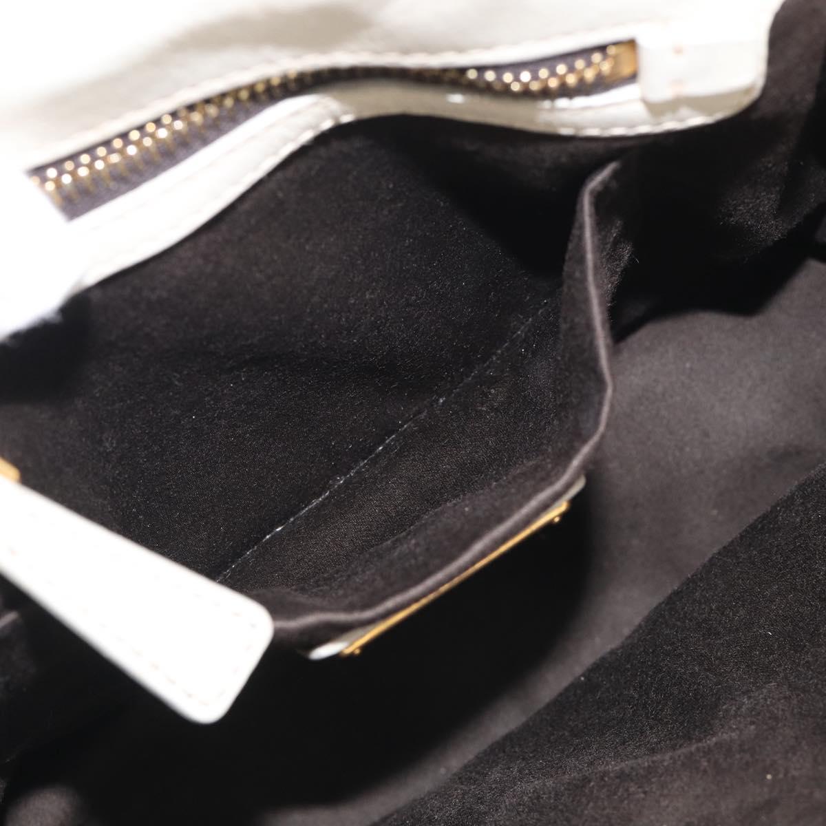 Miu Miu Matelasse Hand Bag Leather 2way White Gold Auth 213588V