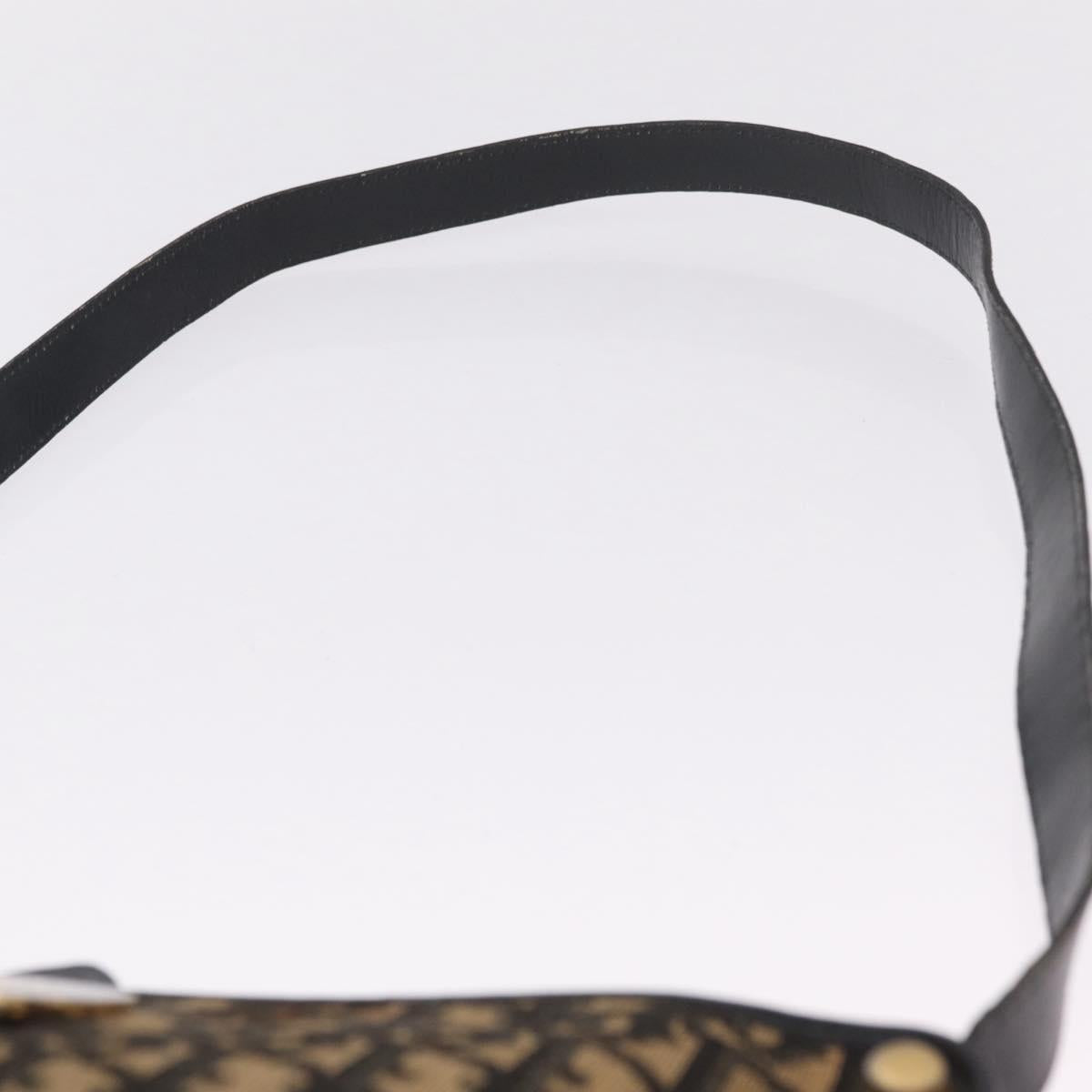 Christian Dior Trotter Canvas Shoulder Bag Beige Gold Auth 213877
