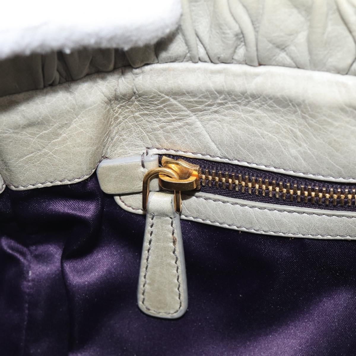 Miu Miu Hand Bag Vitellolux 2way Green Gold Auth 213883M