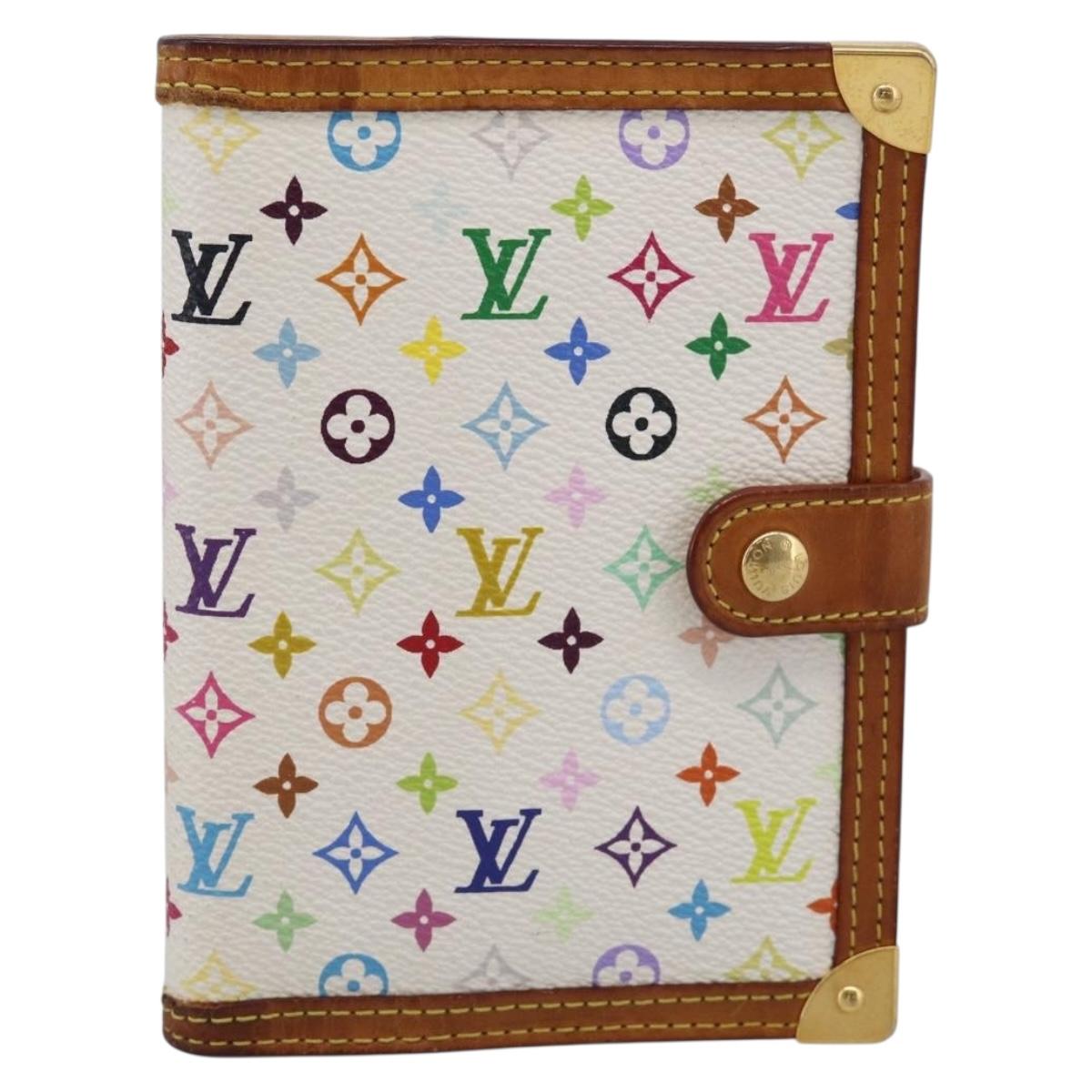 LOUIS VUITTON Multicolor Agenda PM Day Planner Cover White R21074 LV Auth 213886