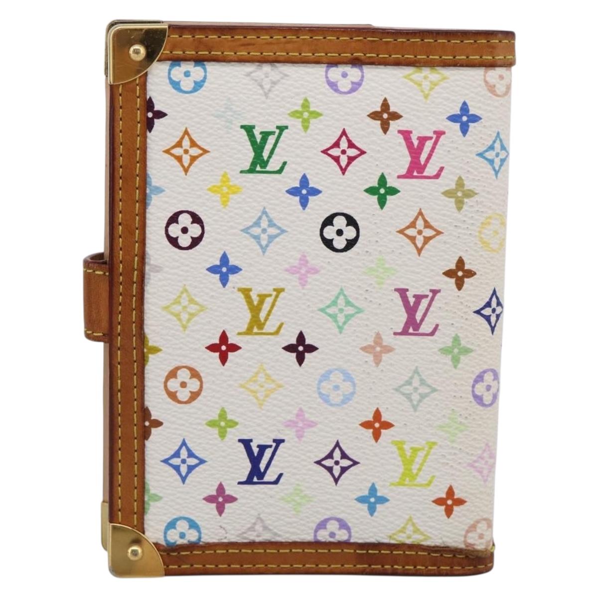 LOUIS VUITTON Multicolor Agenda PM Day Planner Cover White R21074 LV Auth 213886