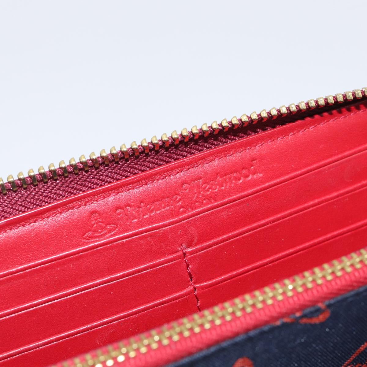 Vivienne Westwood Long Wallet PVC Canvas Red Gold Auth 213887A
