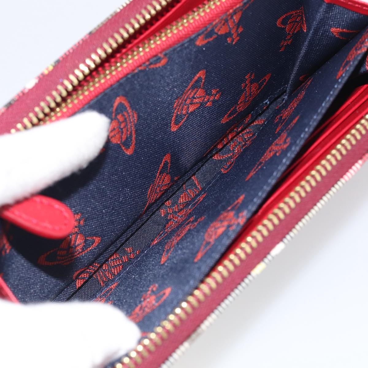 Vivienne Westwood Long Wallet PVC Canvas Red Gold Auth 213887A
