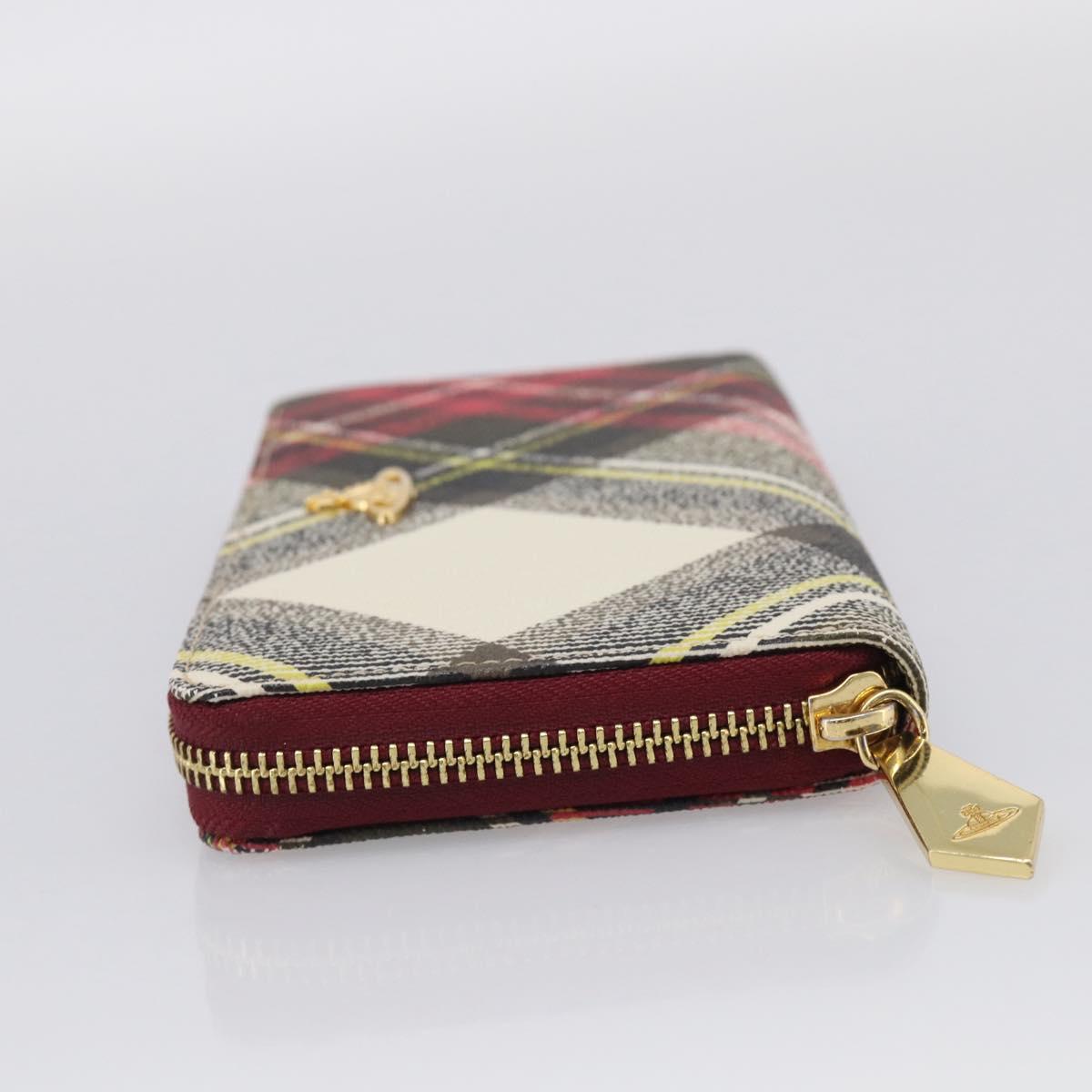 Vivienne Westwood Long Wallet PVC Canvas Red Gold Auth 213887A