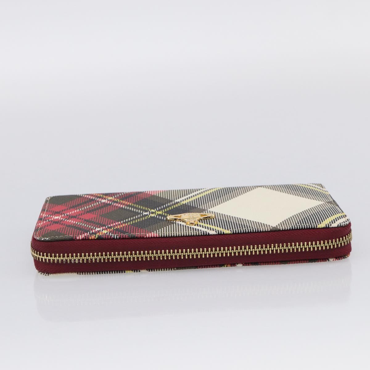 Vivienne Westwood Long Wallet PVC Canvas Red Gold Auth 213887A