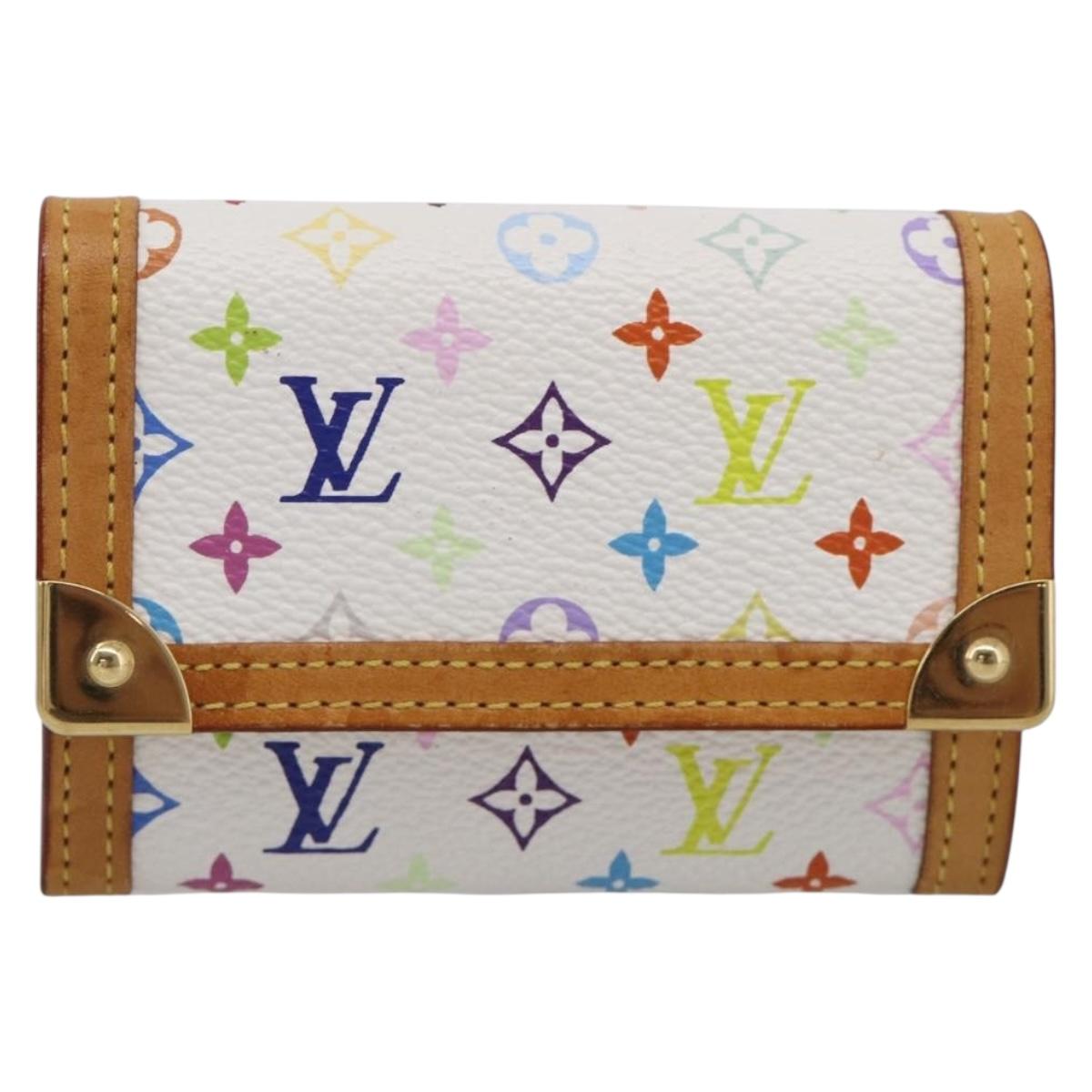 LOUIS VUITTON Multicolor Porte Monnaie Pla Coin Purse M92657 LV Auth 213888V