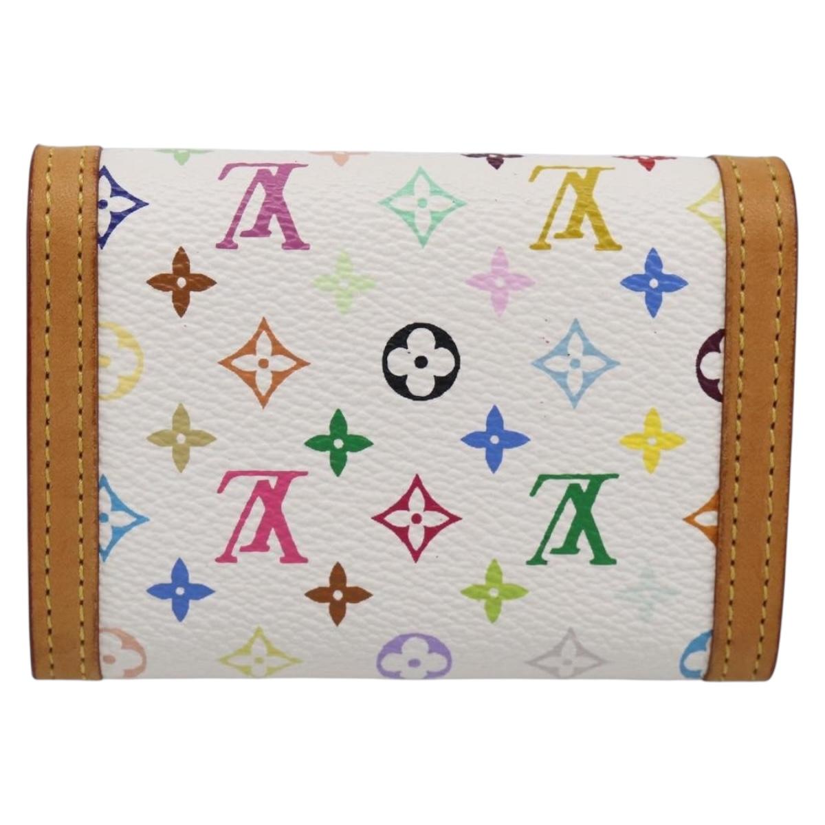 LOUIS VUITTON Multicolor Porte Monnaie Pla Coin Purse M92657 LV Auth 213888V