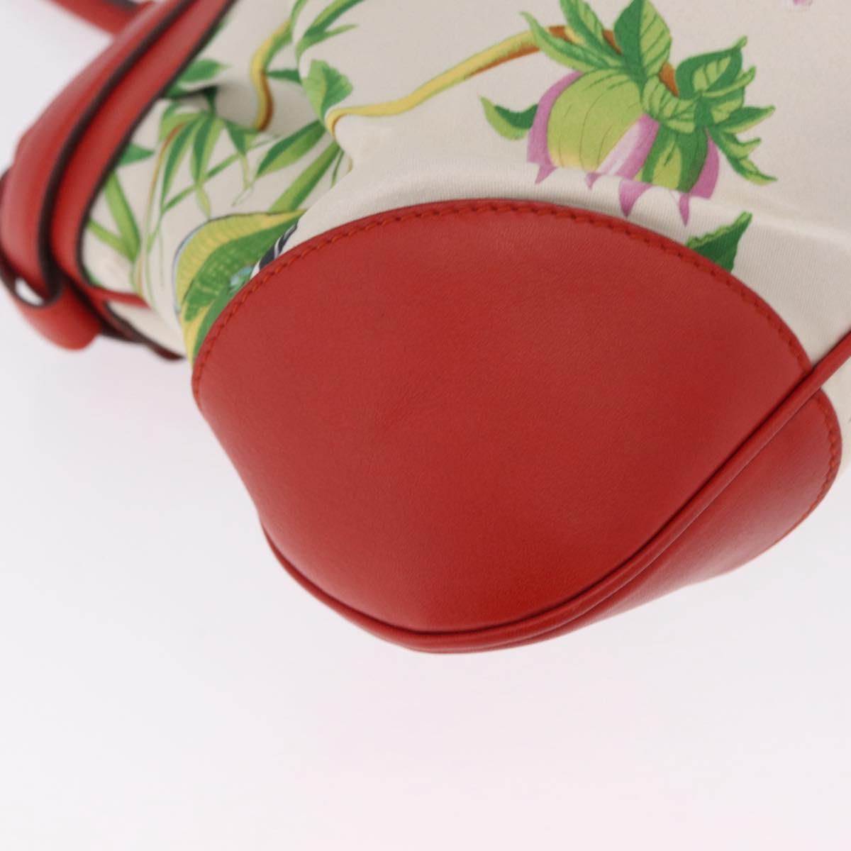Salvatore Ferragamo Gancini Hand Bag Satin Red Gold Auth 213898V
