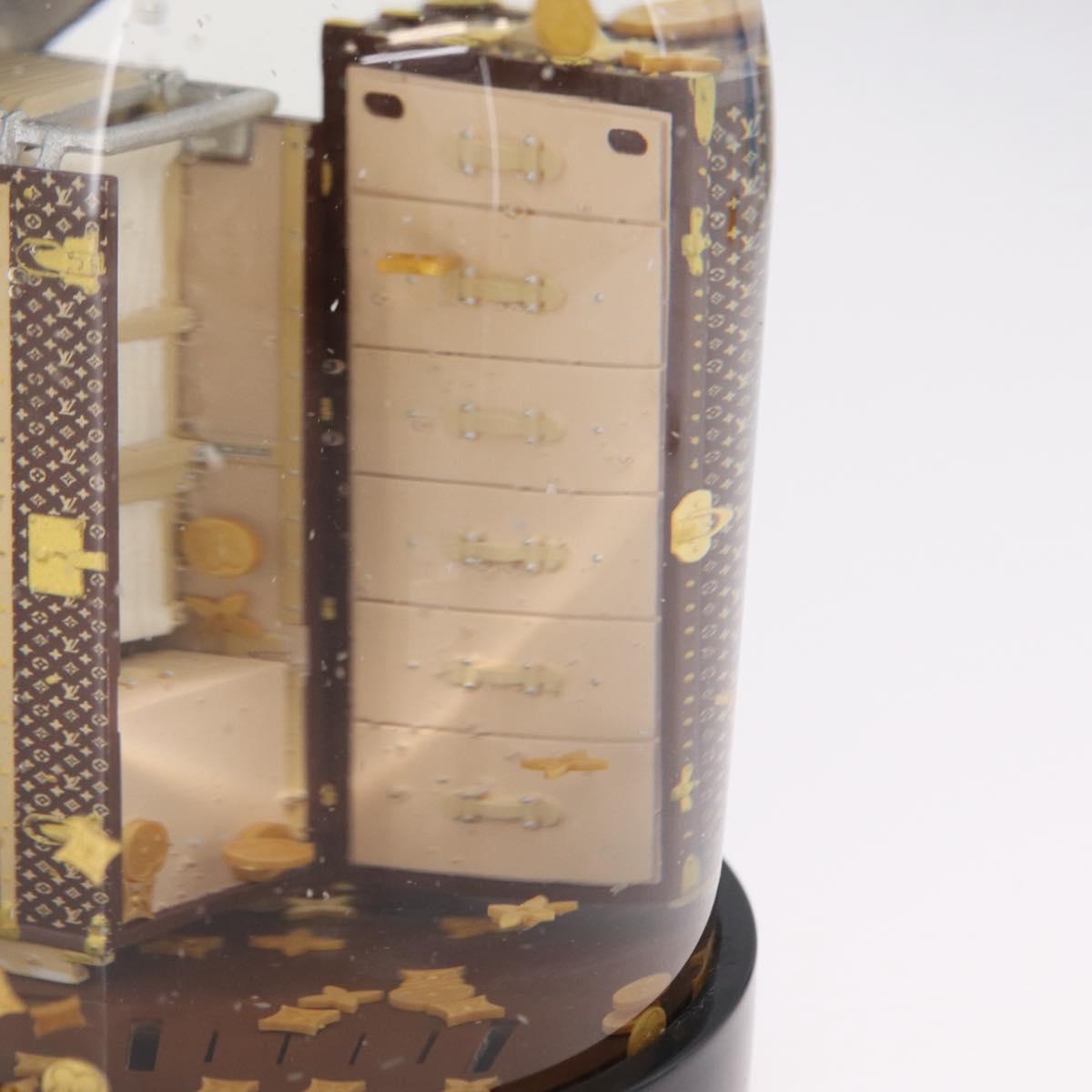 LOUIS VUITTON Trunk Snow Globe Glass Clear LV Auth 213900M