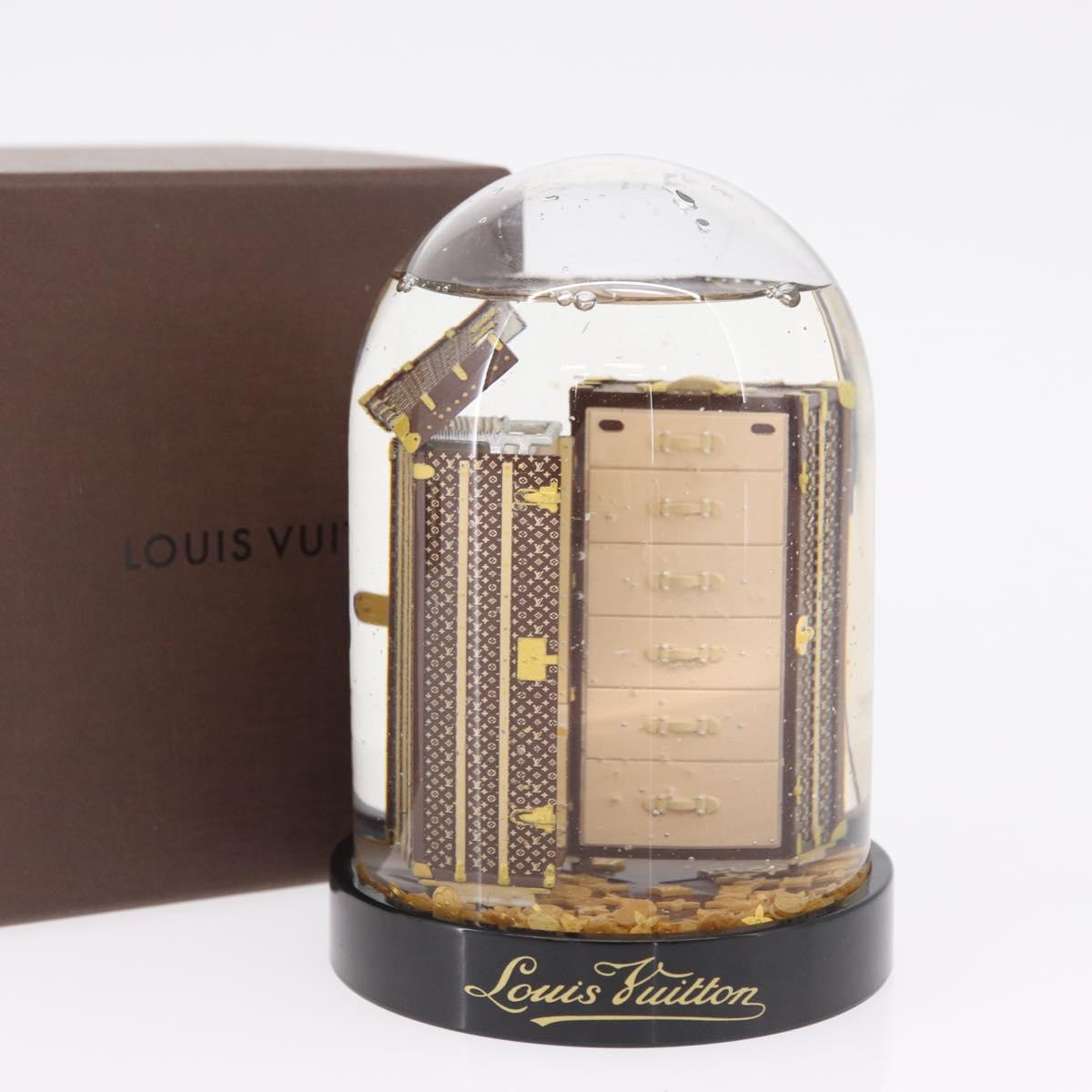 LOUIS VUITTON Trunk Snow Globe Glass Clear LV Auth 213900M