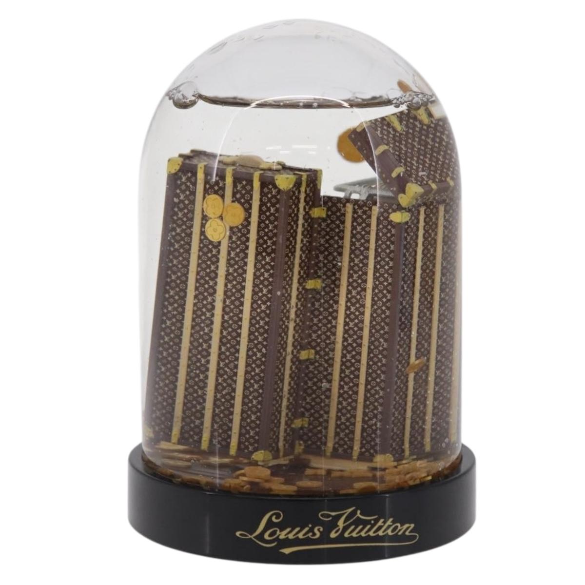 LOUIS VUITTON Trunk Snow Globe Glass Clear LV Auth 213900M