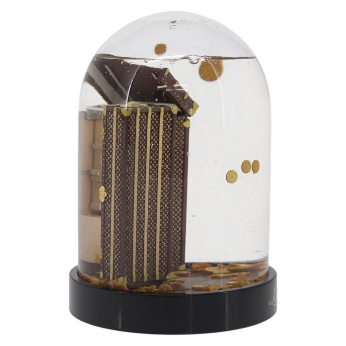 LOUIS VUITTON Trunk Snow Globe Glass Clear LV Auth 213900M